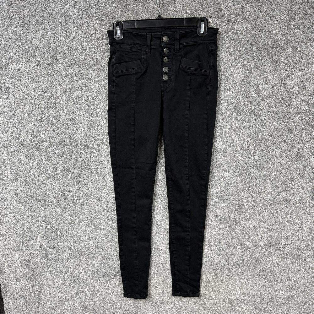 American Eagle Next Level Stretch Jeans 0 26x27.5 Steampunk Grunge Button Fly